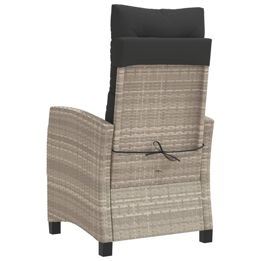3 részes világosszürke polyrattan bisztrógarnitúra párnákkal