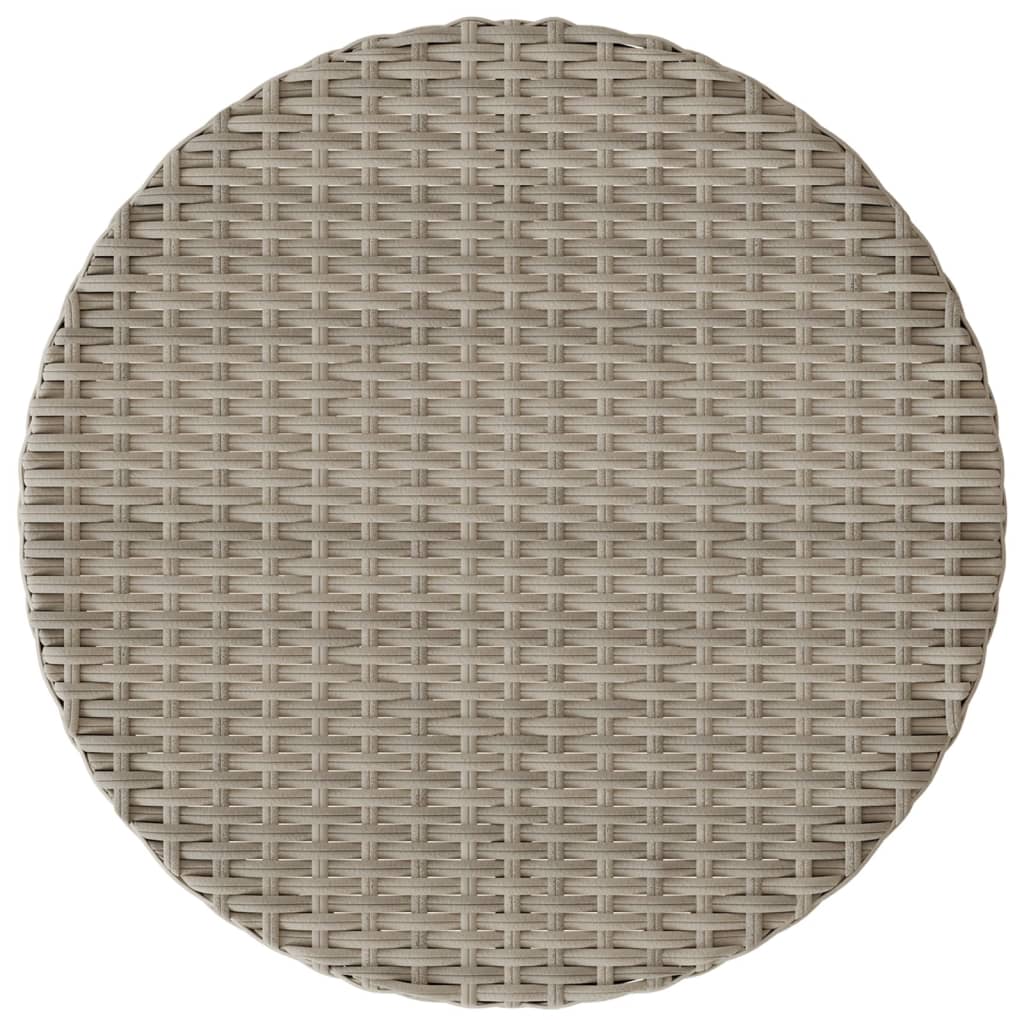 3 részes világosszürke polyrattan bisztrógarnitúra párnákkal