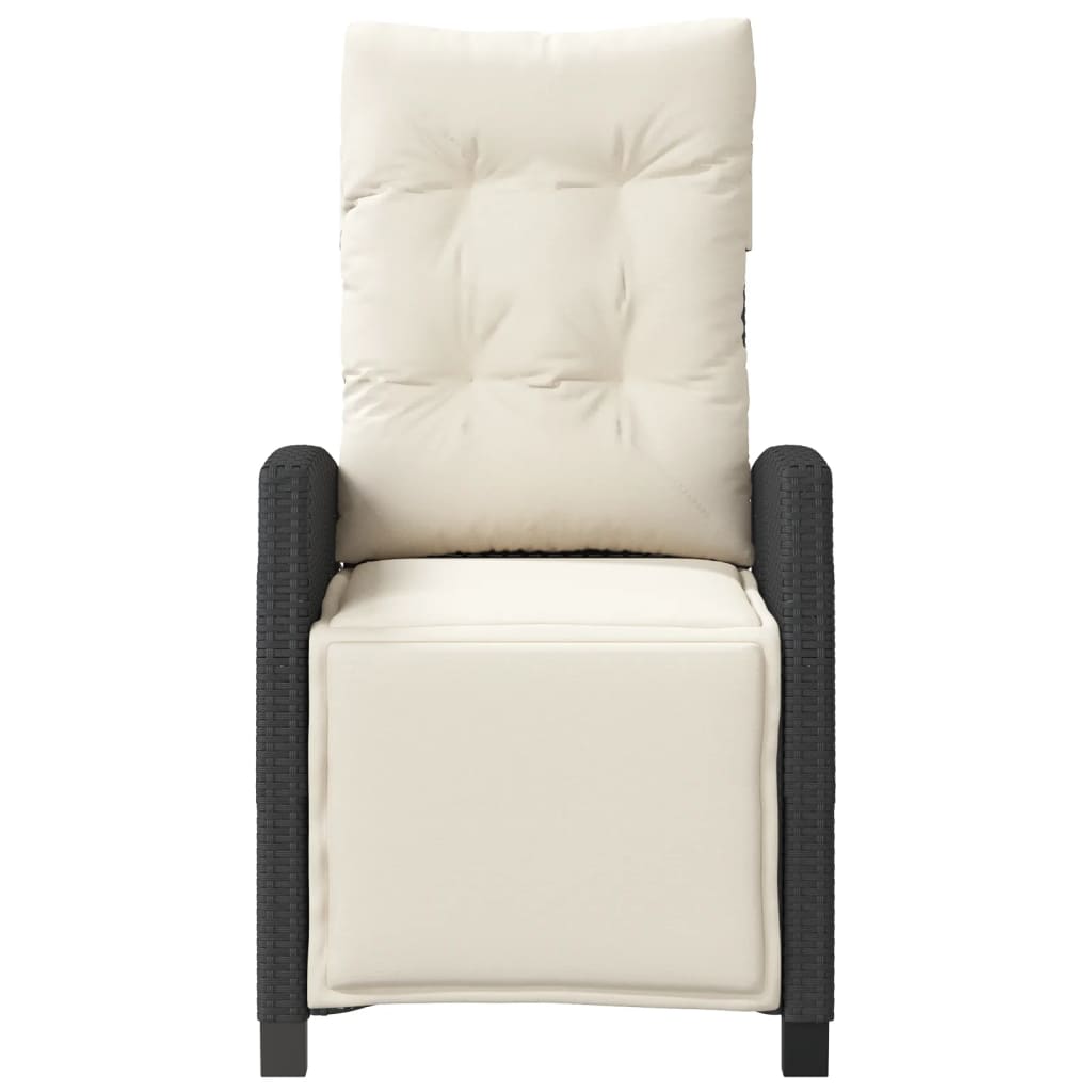 3 részes fekete polyrattan bisztrógarnitúra párnával
