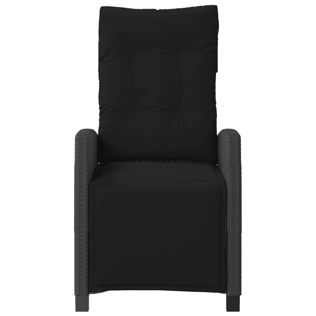 3 részes fekete polyrattan bisztrógarnitúra párnával