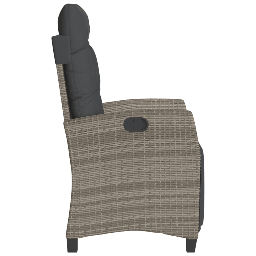 3 részes szürke polyrattan bisztrógarnitúra párnákkal