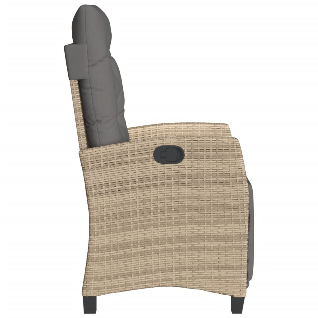 3 részes vegyes bézs polyrattan bisztrógarnitúra párnákkal