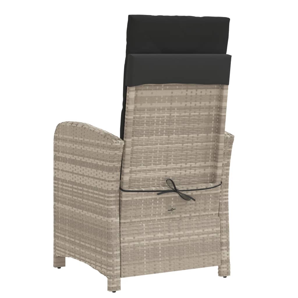 3 részes világosszürke polyrattan bisztrógarnitúra párnákkal