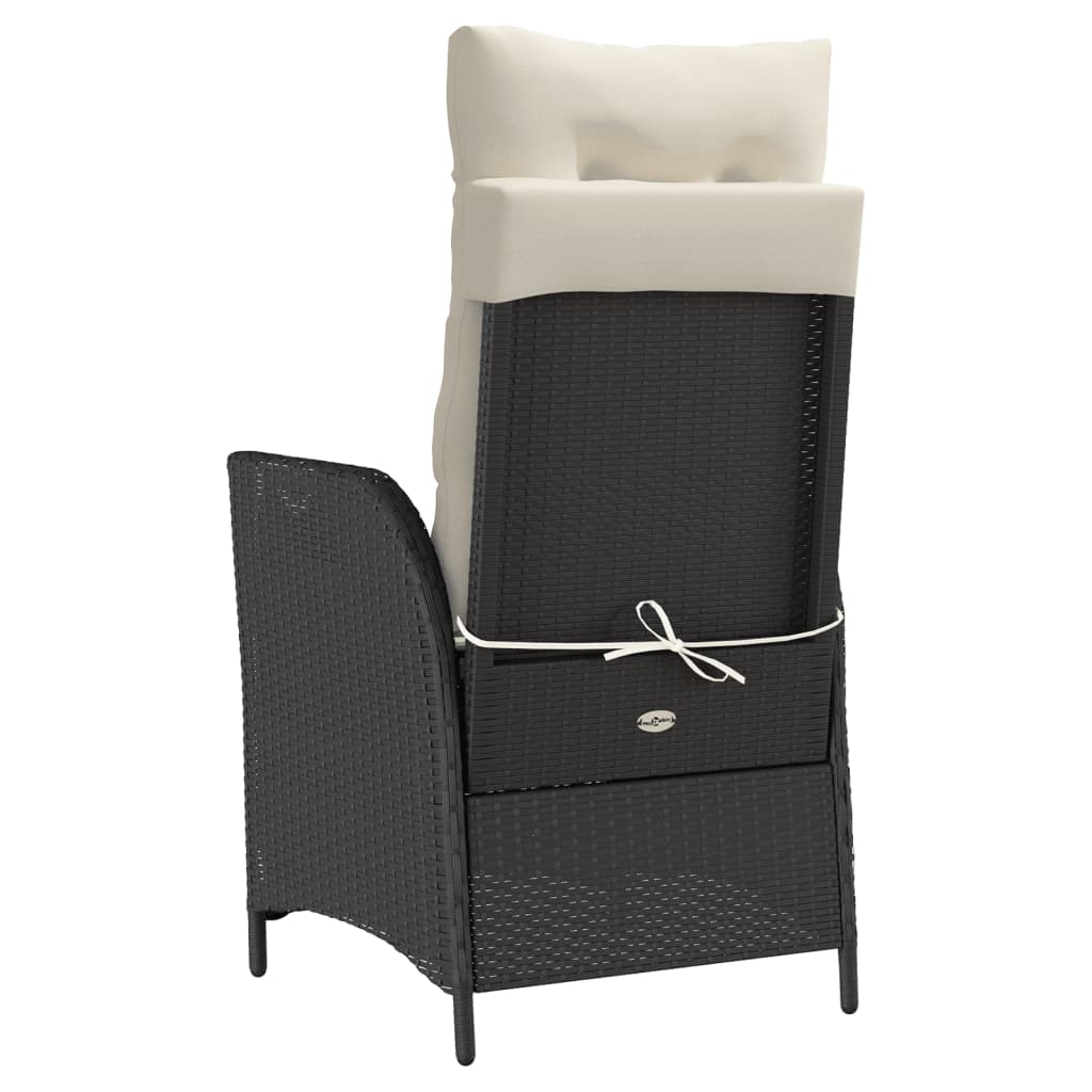 3 részes fekete polyrattan bisztrógarnitúra párnával