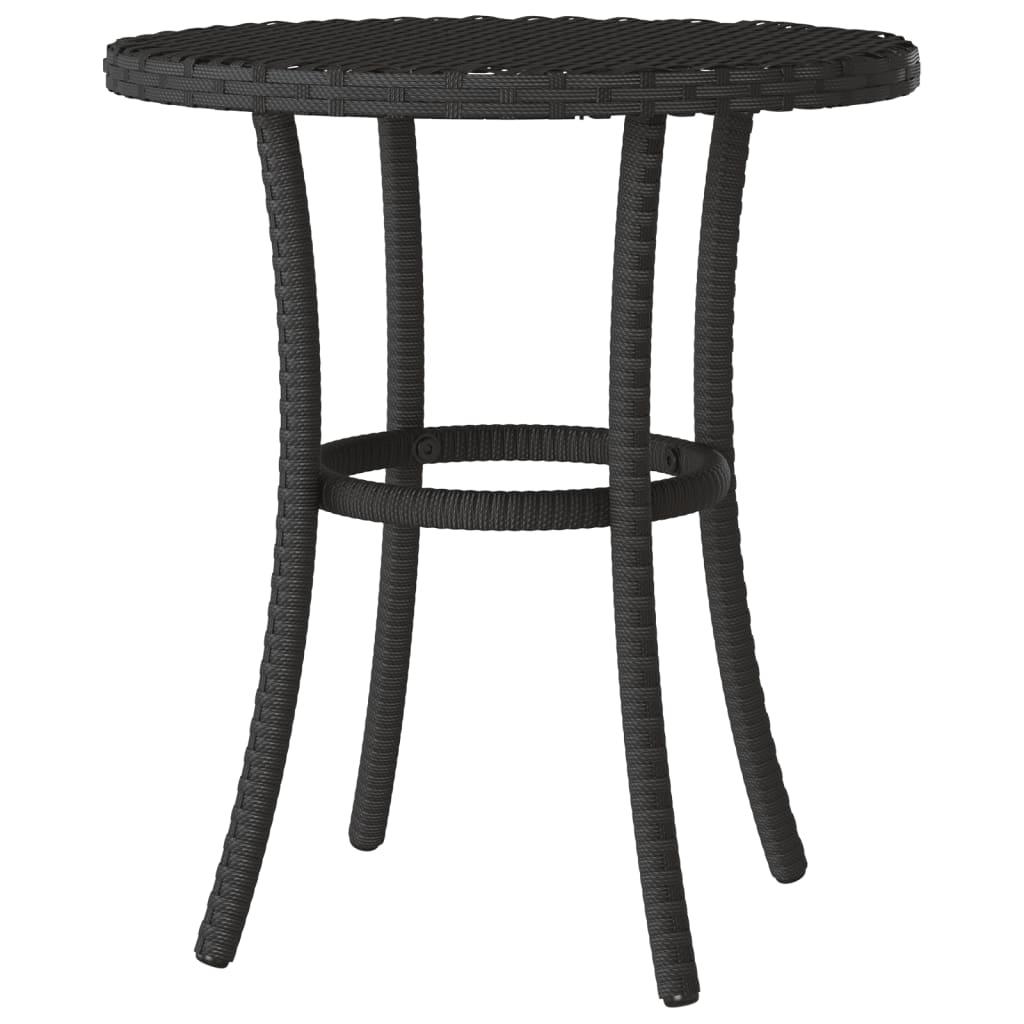 3 részes fekete polyrattan bisztrógarnitúra párnával