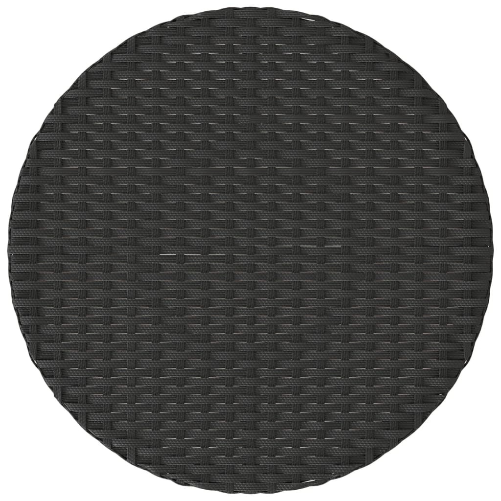 3 részes fekete polyrattan bisztrógarnitúra párnával
