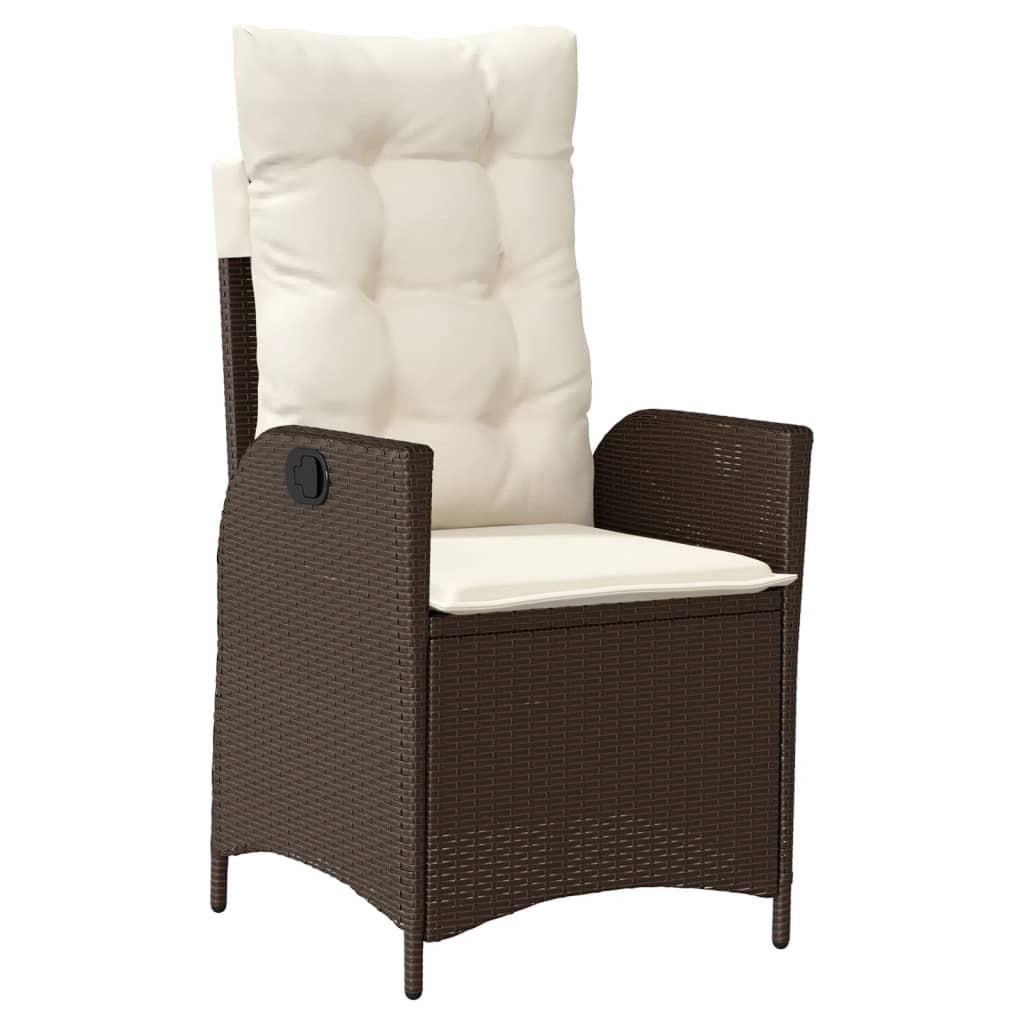 3 részes barna polyrattan bisztrógarnitúra párnákkal