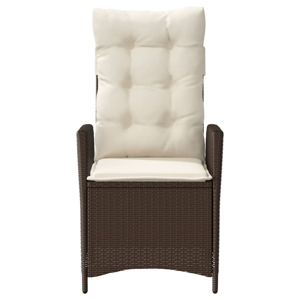 3 részes barna polyrattan bisztrógarnitúra párnákkal