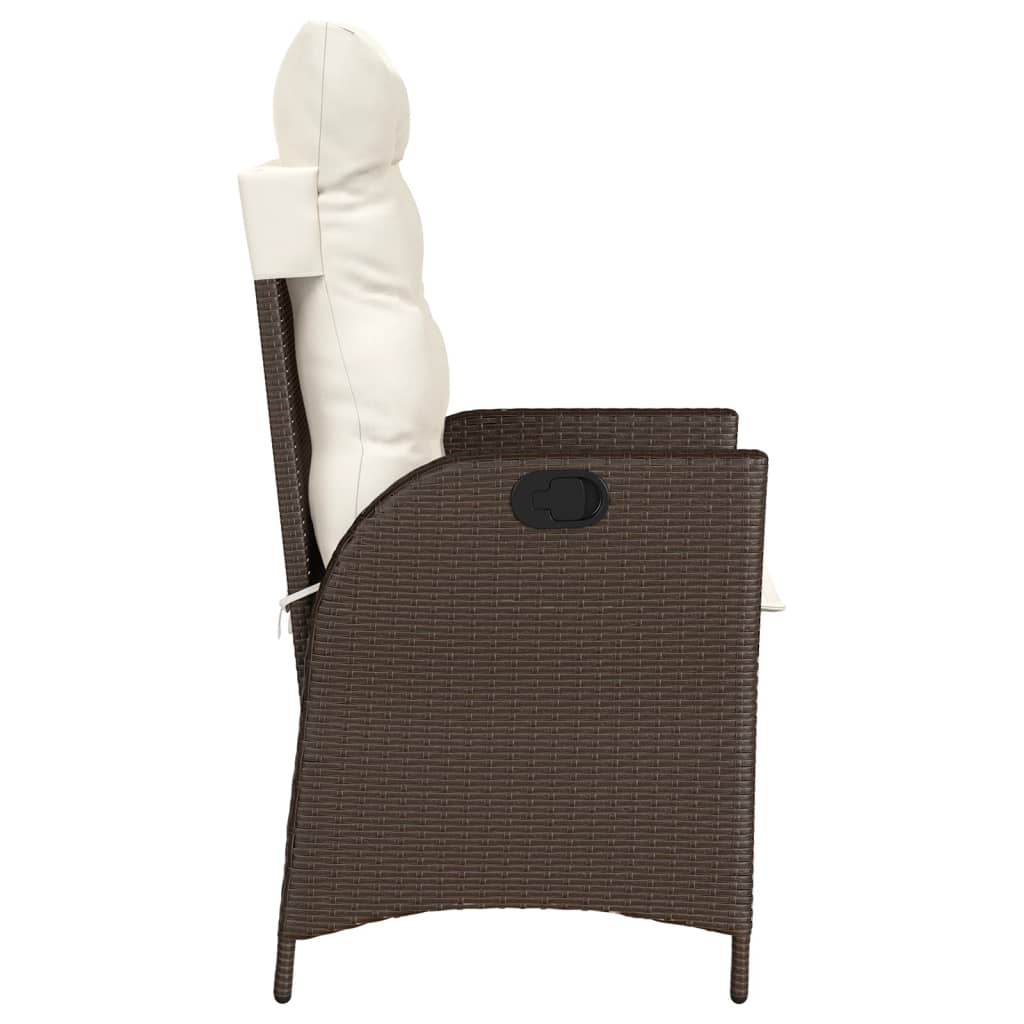 3 részes barna polyrattan bisztrógarnitúra párnákkal