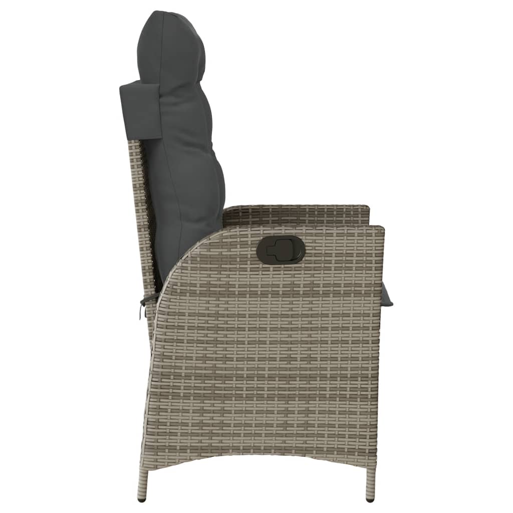 3 részes szürke polyrattan bisztrógarnitúra párnákkal