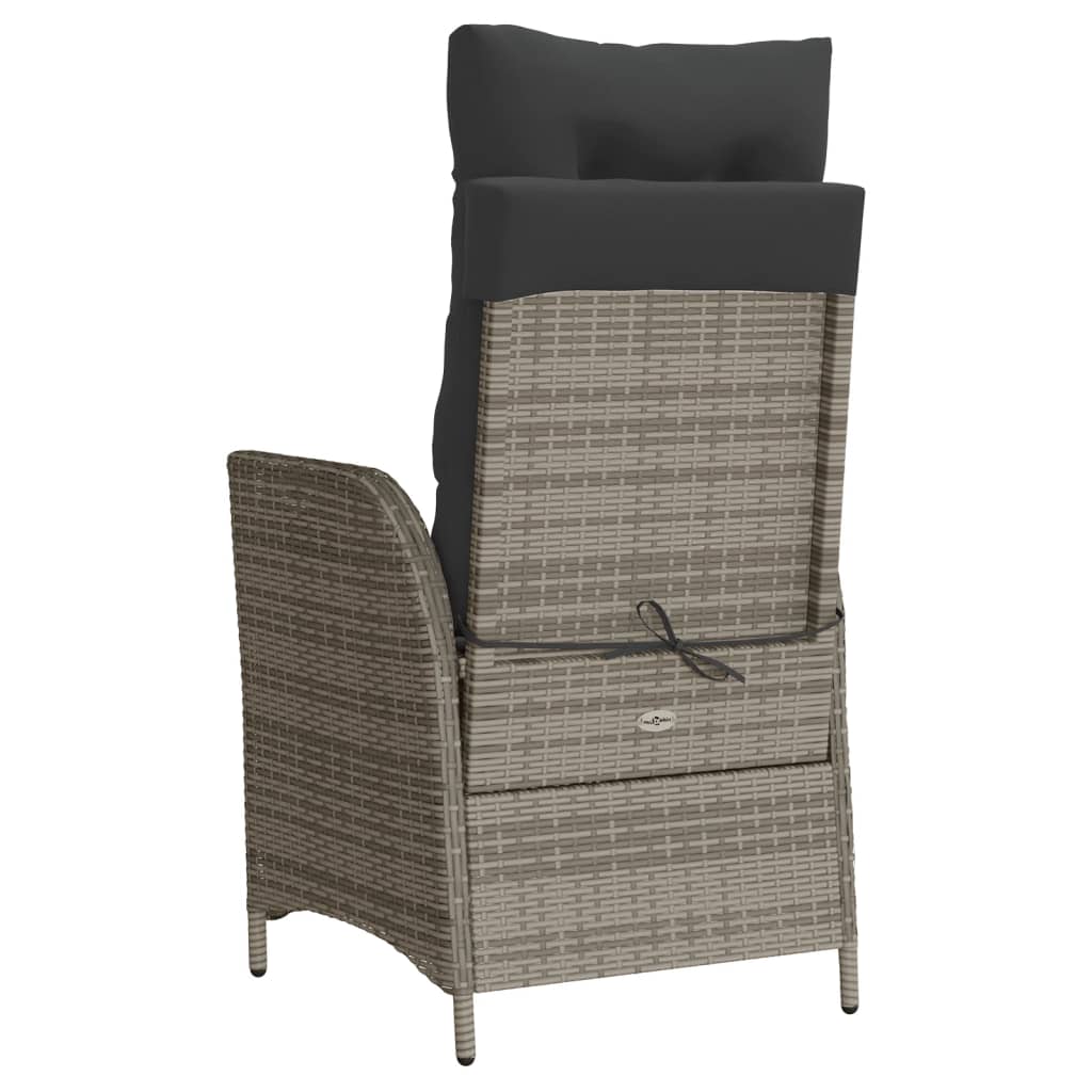 3 részes szürke polyrattan bisztrógarnitúra párnákkal