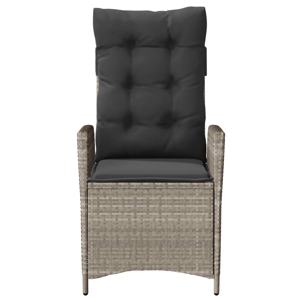 3 részes világosszürke polyrattan bisztrógarnitúra párnákkal