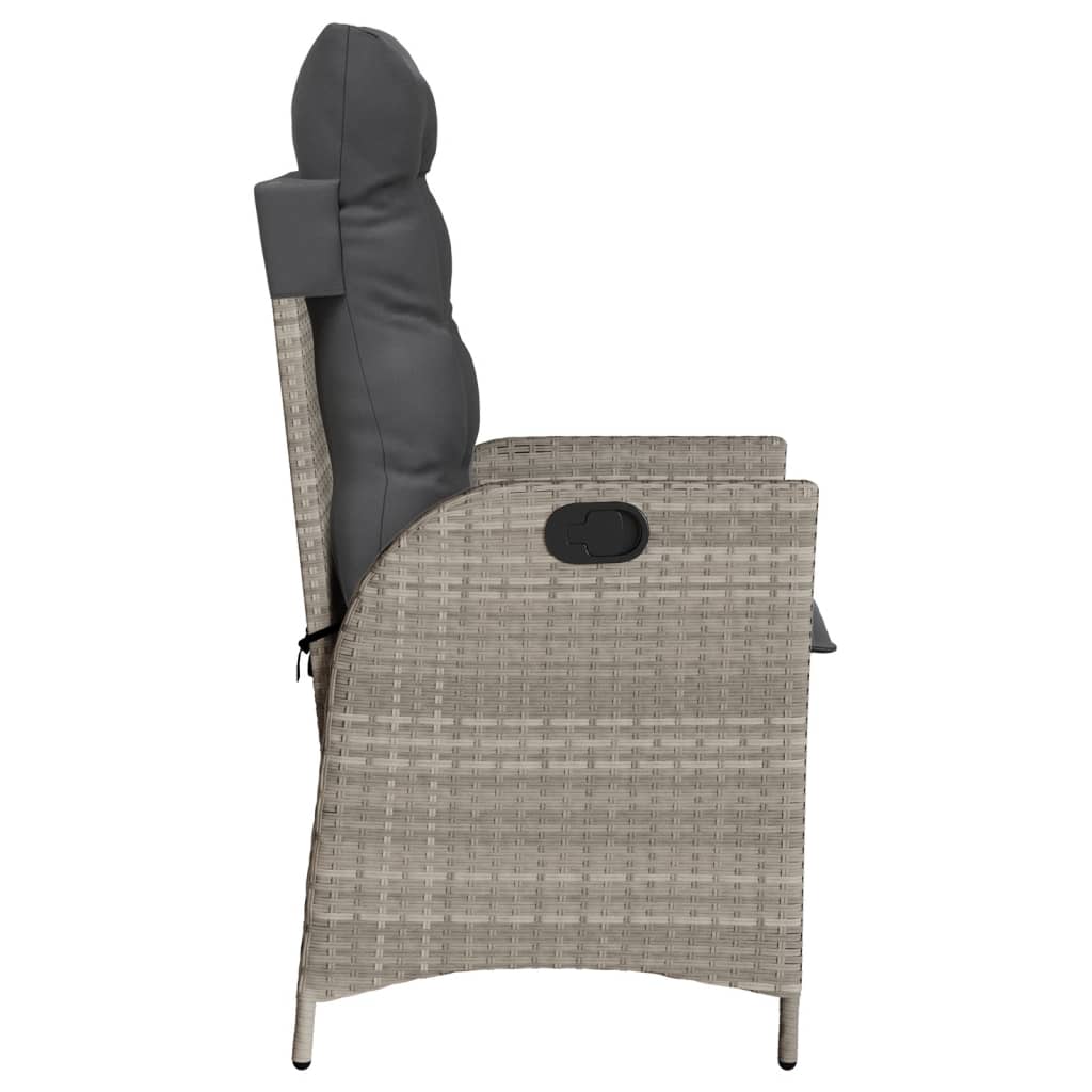 3 részes világosszürke polyrattan bisztrógarnitúra párnákkal