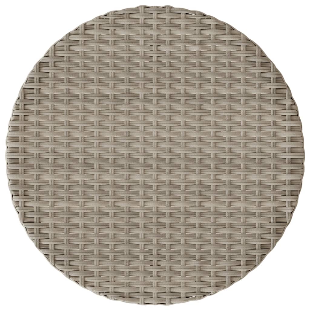 3 részes világosszürke polyrattan bisztrógarnitúra párnákkal