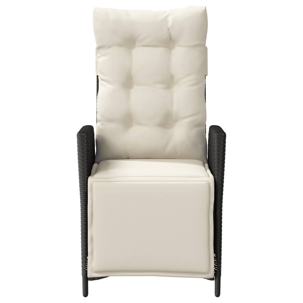 3 részes fekete polyrattan bisztrógarnitúra párnával