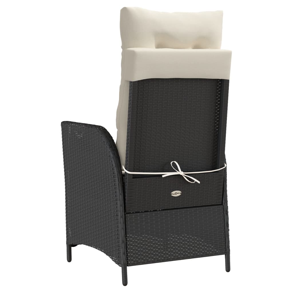 3 részes fekete polyrattan bisztrógarnitúra párnával