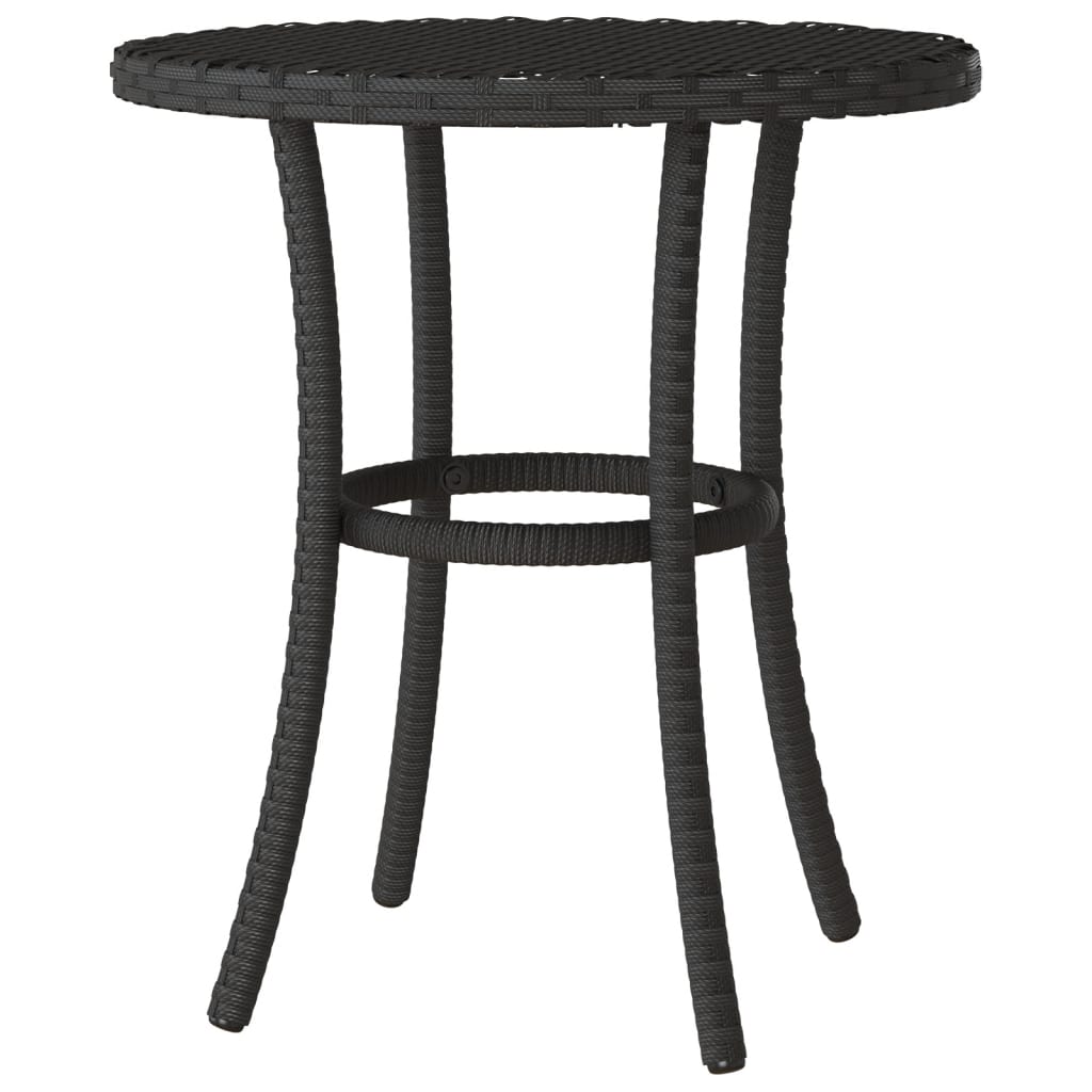 3 részes fekete polyrattan bisztrógarnitúra párnával