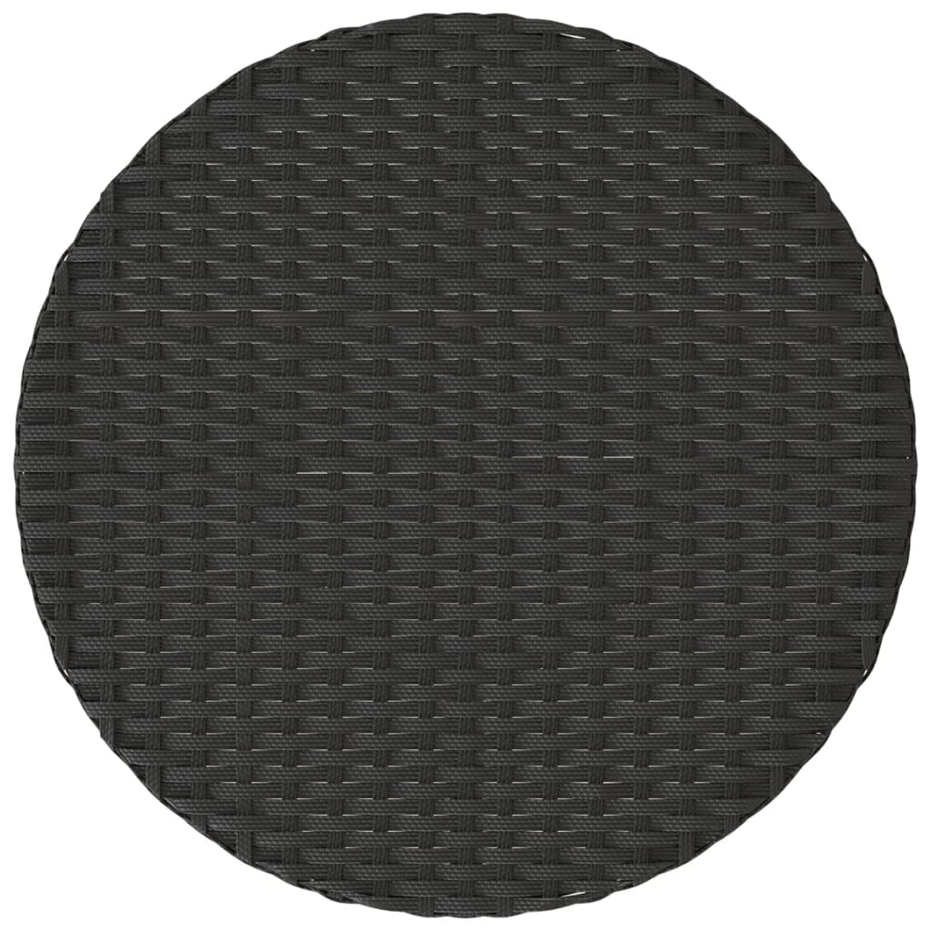 3 részes fekete polyrattan bisztrógarnitúra párnával