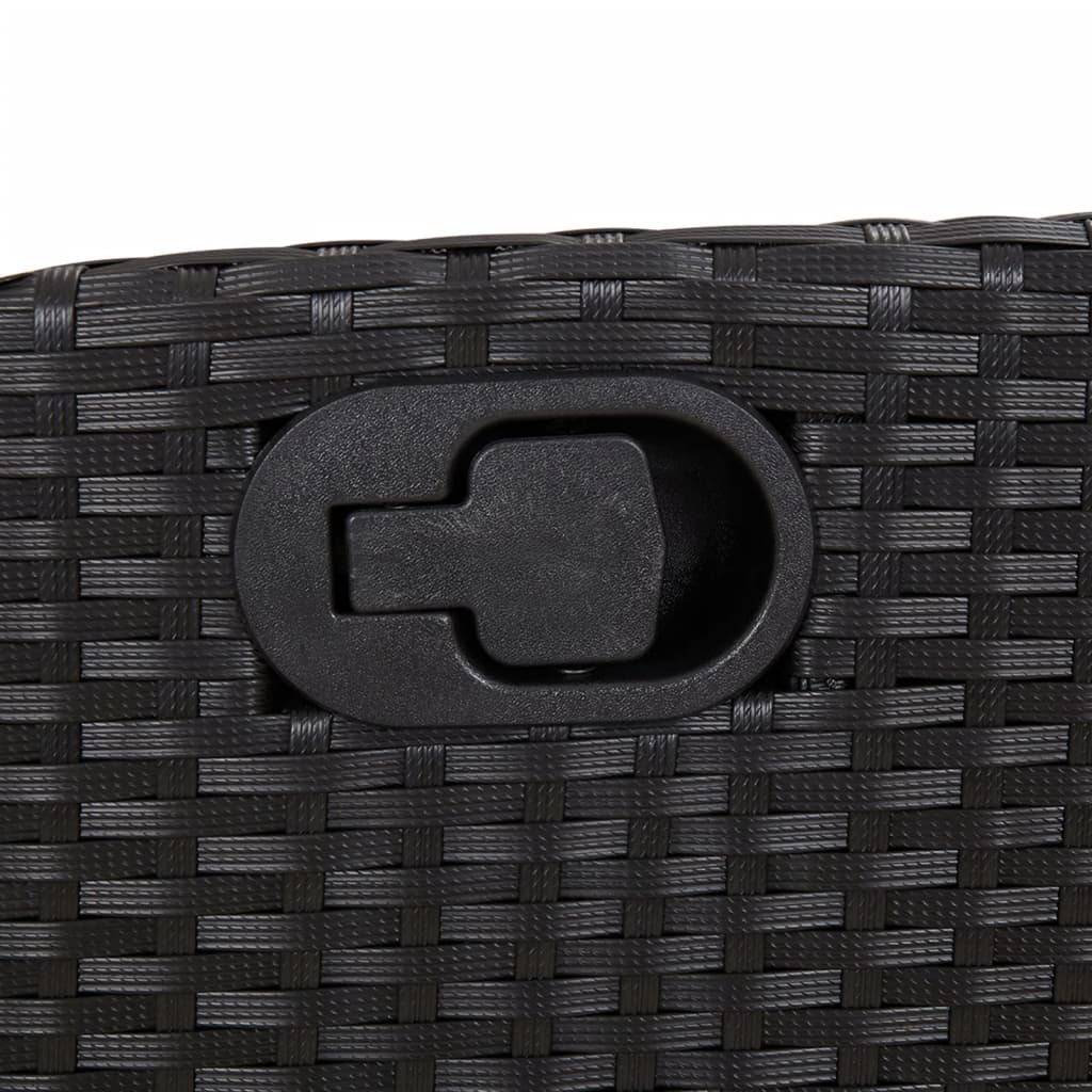 3 részes fekete polyrattan bisztrógarnitúra párnával