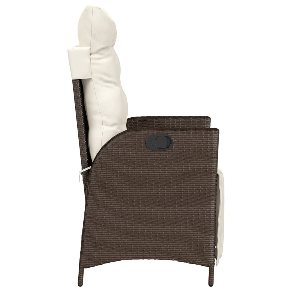 3 részes barna polyrattan bisztrógarnitúra párnákkal