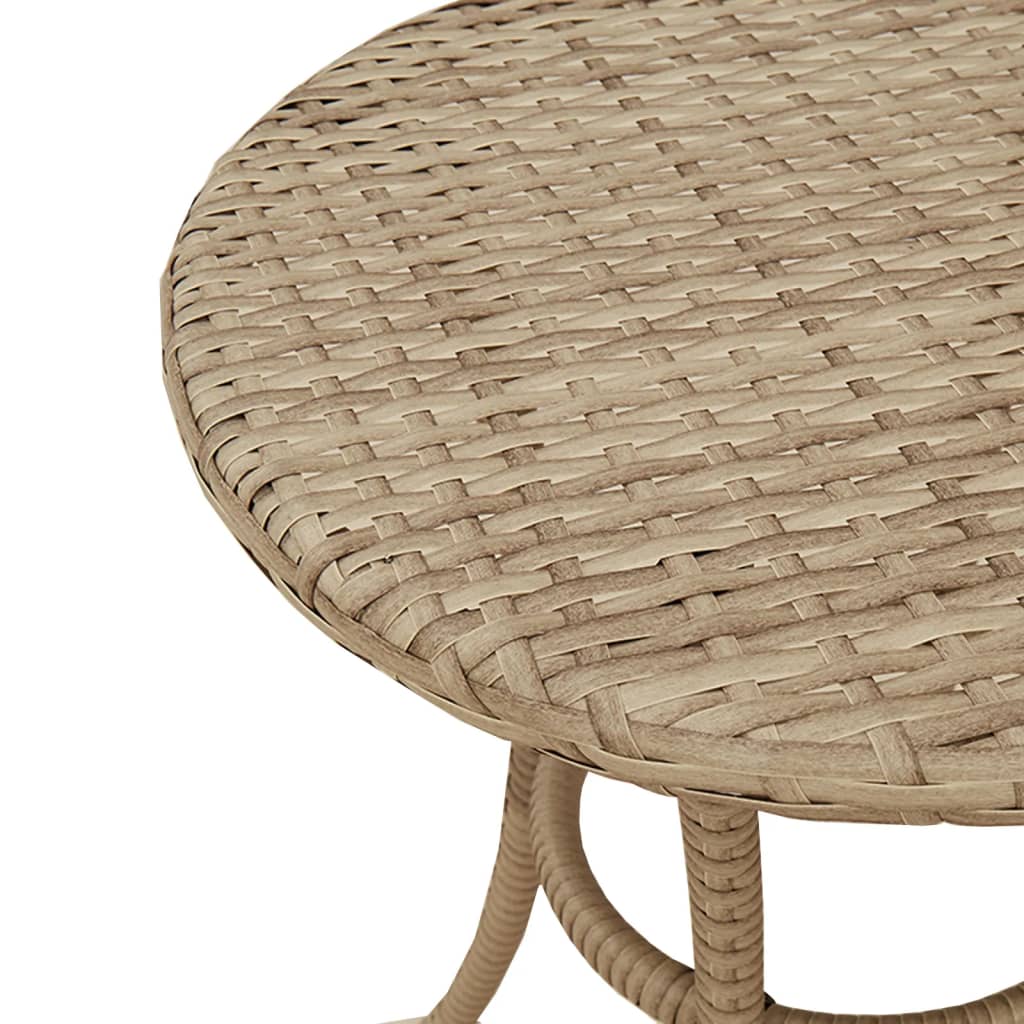 3 részes bézs polyrattan bisztrógarnitúra párnával