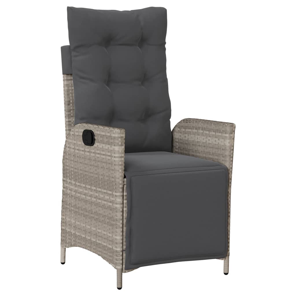 3 részes világosszürke polyrattan bisztrógarnitúra párnákkal
