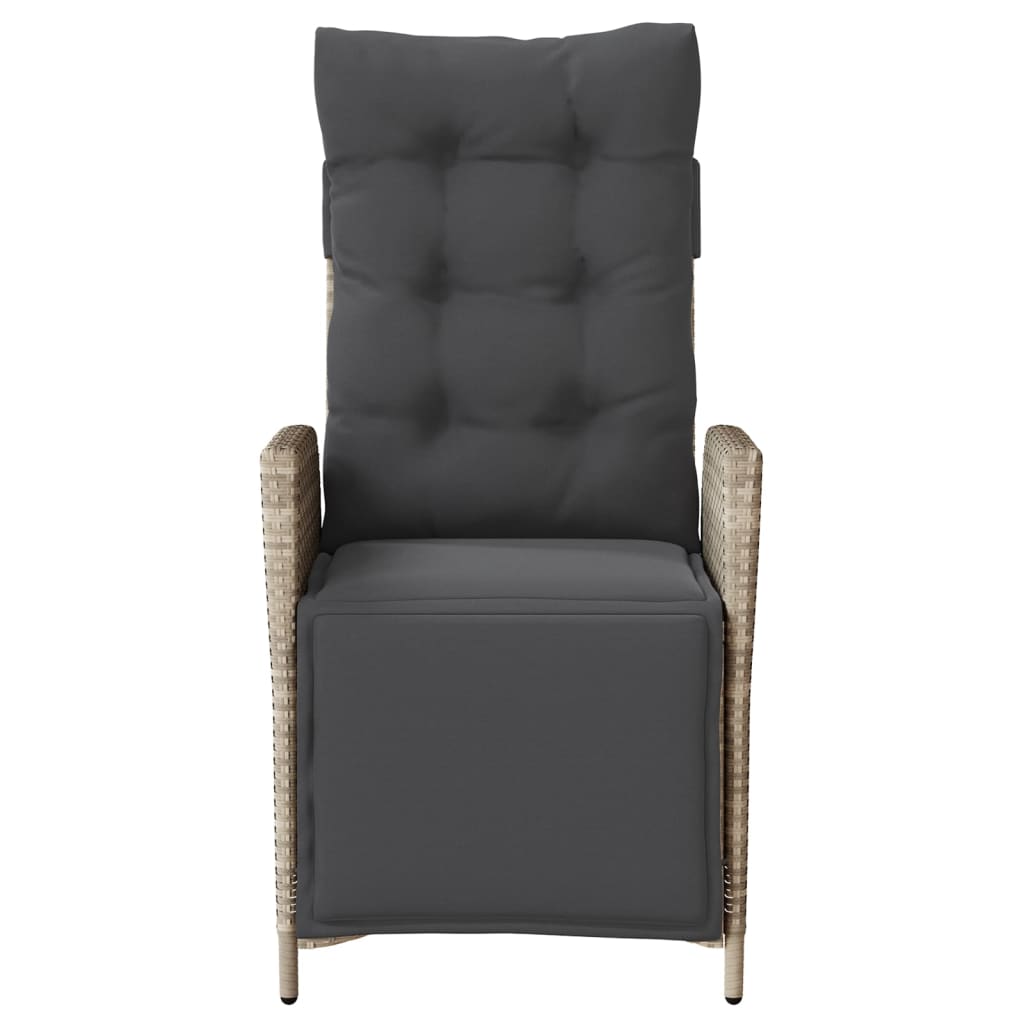 3 részes világosszürke polyrattan bisztrógarnitúra párnákkal