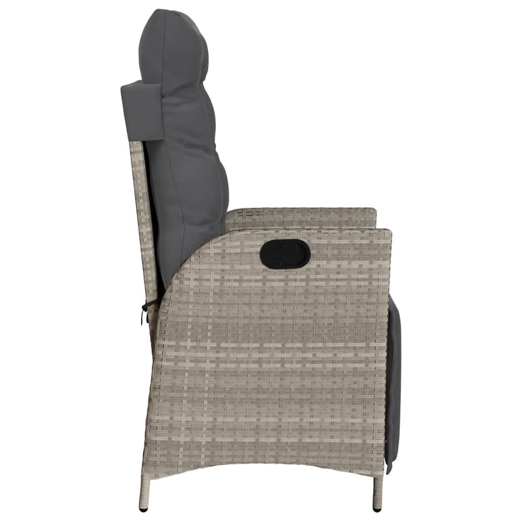 3 részes világosszürke polyrattan bisztrógarnitúra párnákkal
