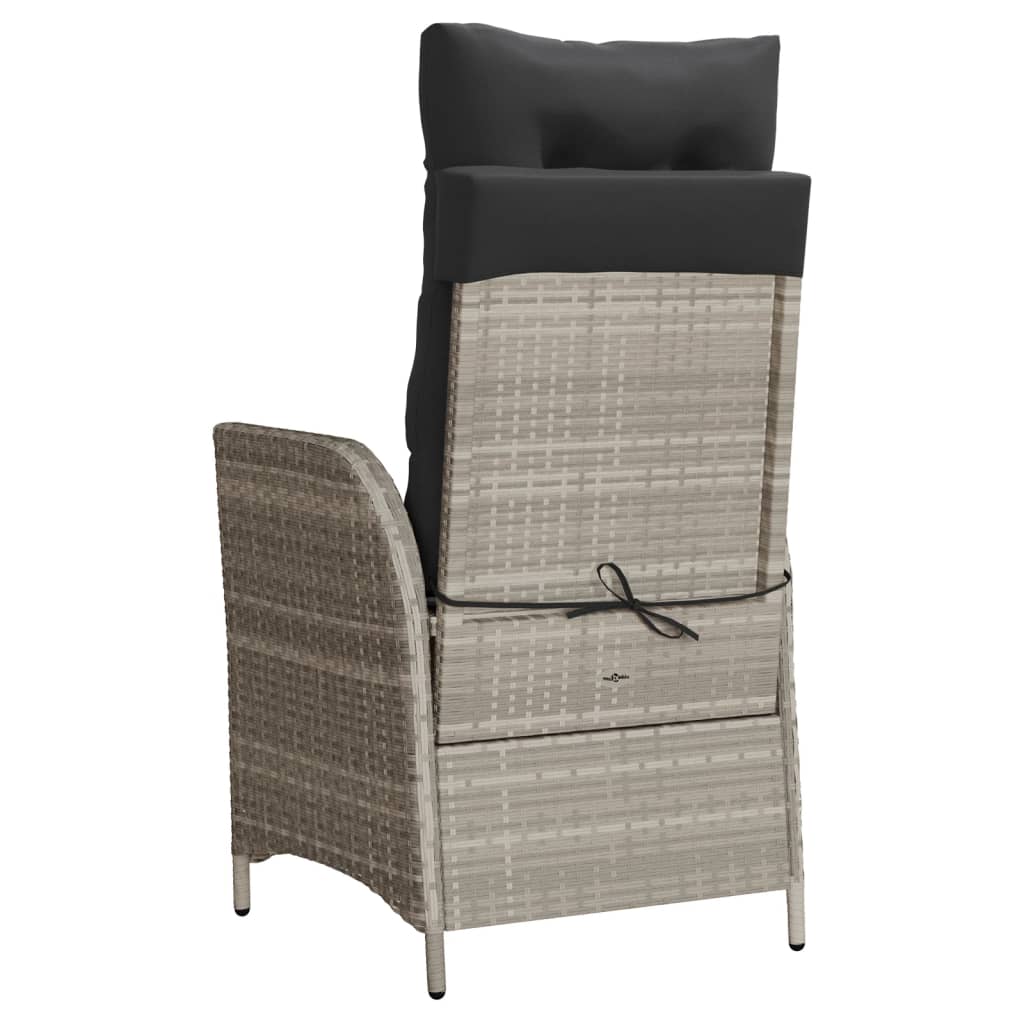 3 részes világosszürke polyrattan bisztrógarnitúra párnákkal