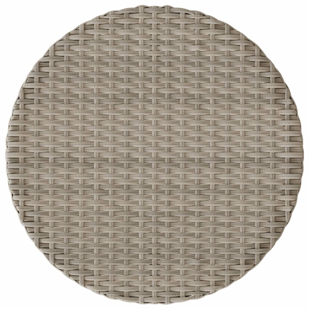 3 részes világosszürke polyrattan bisztrógarnitúra párnákkal