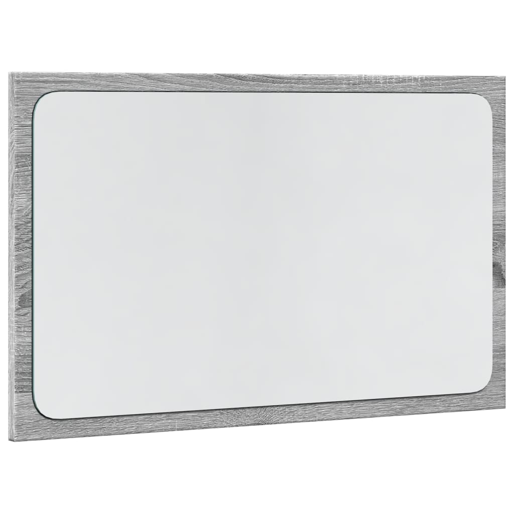 szürke sonoma szerelt fa LED-es fürdőszobatükör 60x8,5x38 cm