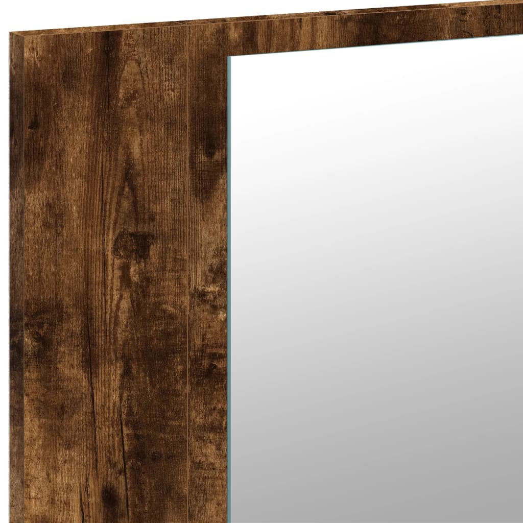 füstös tölgy akril LED-es tükrös fürdőszobaszekrény 80x12x45 cm