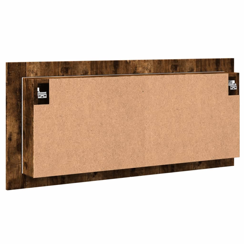 füstös tölgy színű LED-es tükrös fürdőszobaszekrény 100x12x45cm