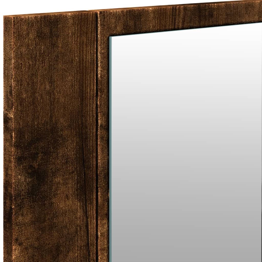 füstös tölgy színű LED-es tükrös fürdőszobaszekrény 100x12x45cm