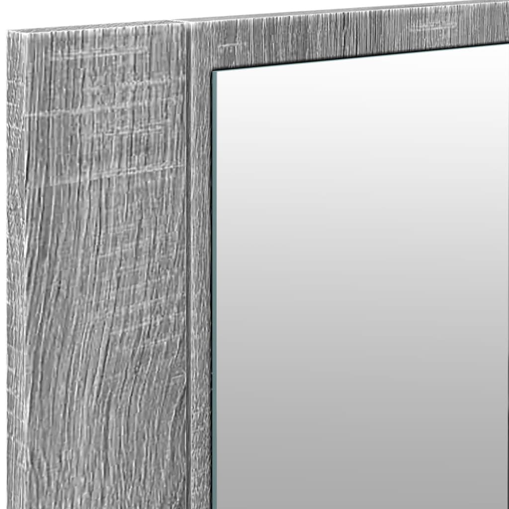 szürke sonoma LED-es tükrös fürdőszobaszekrény 100 x 12 x 45 cm