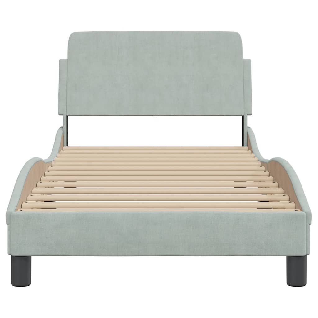 világosszürke bársony ágykeret Dover 90x200 cm