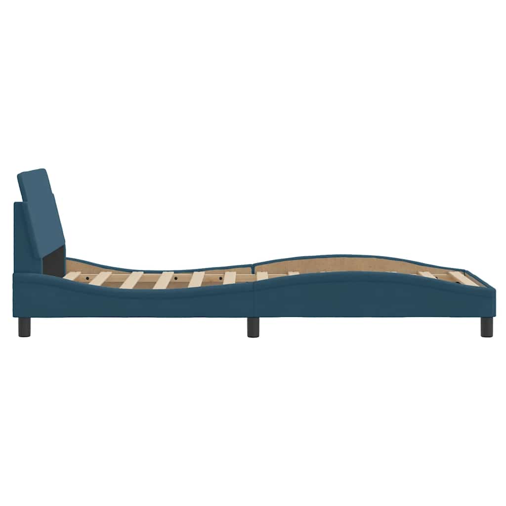 kék bársony ágykeret fejtámlával Dover 90 x 200 cm