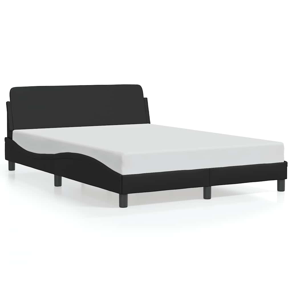 fekete műbőr ágykeret Dover 140 x 190 cm