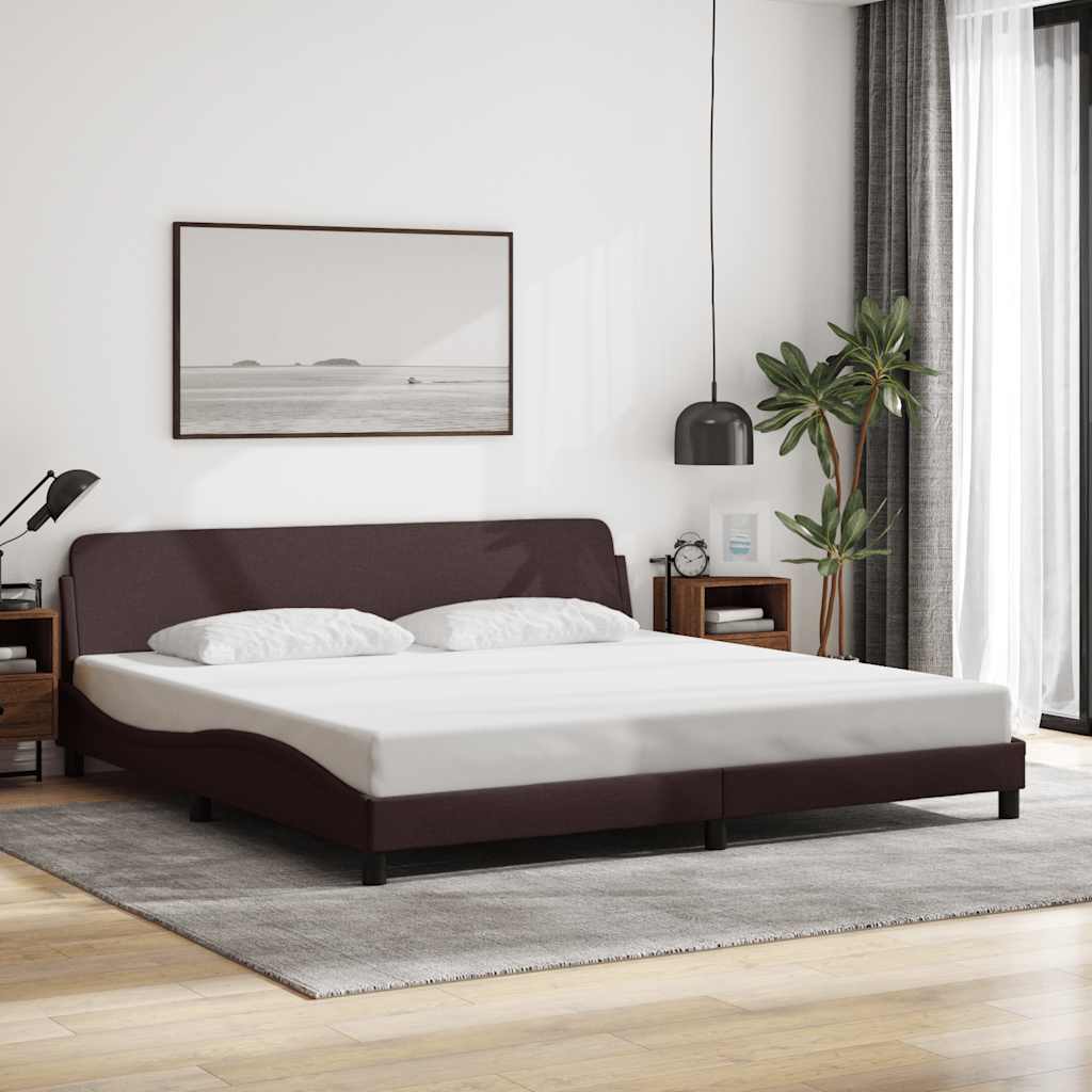 sötétbarna szövet ágykeret Dover 200 x 200 cm