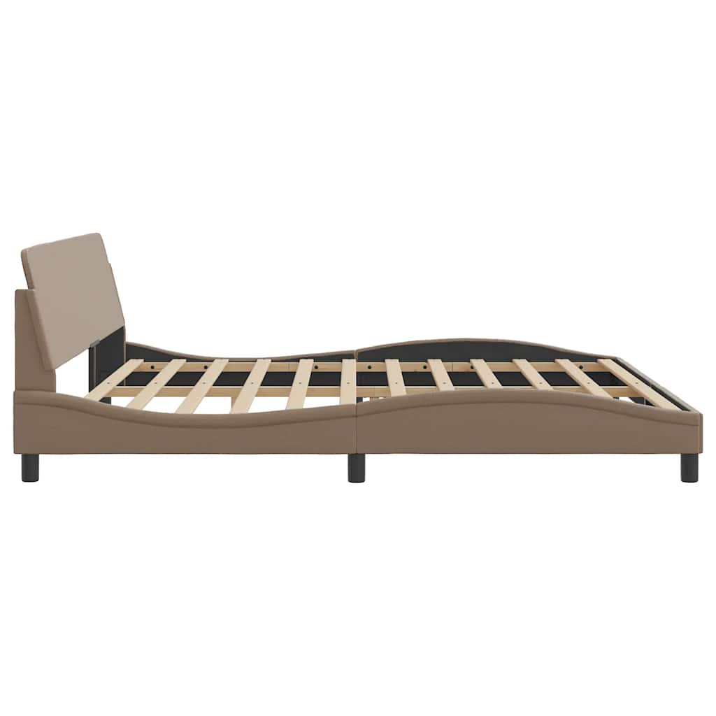 cappuccino színű műbőr ágykeret Dover 200x200 cm