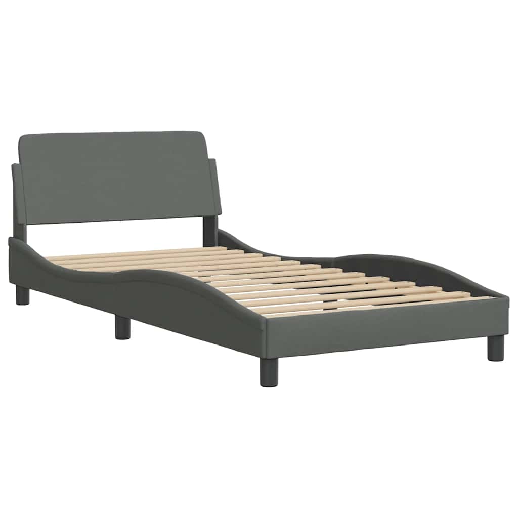 sötétszürke szövet ágykeret Dover 100 x 203 cm