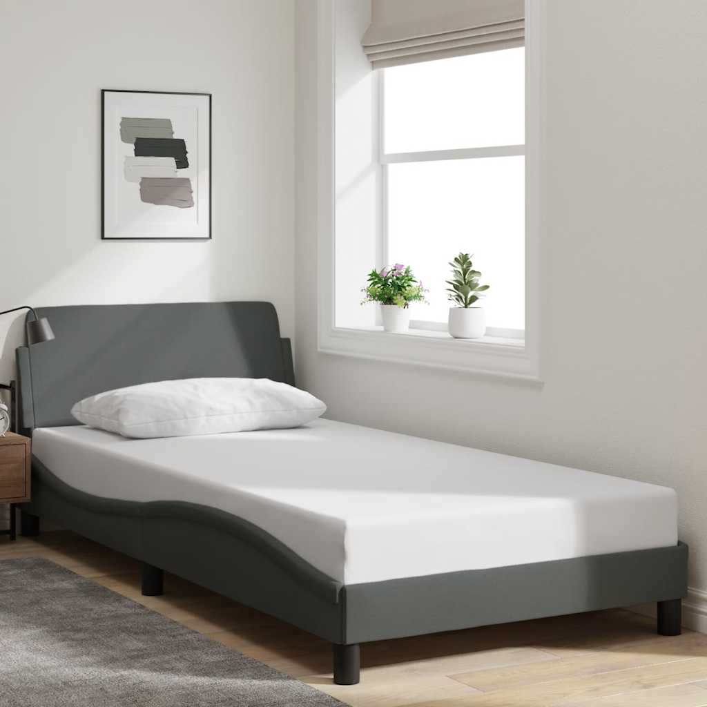 sötétszürke szövet ágykeret Dover 100 x 203 cm