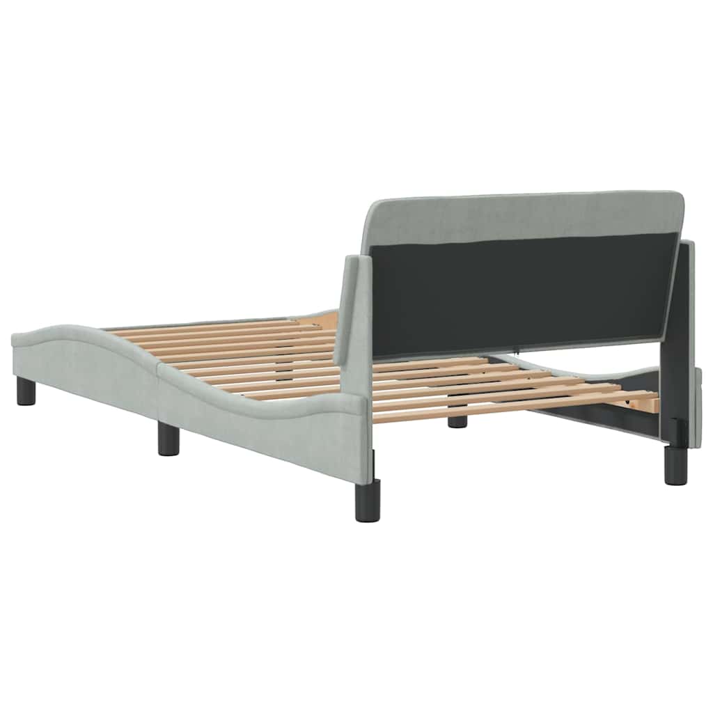 világosszürke bársony ágykeret Dover 100 x 203 cm
