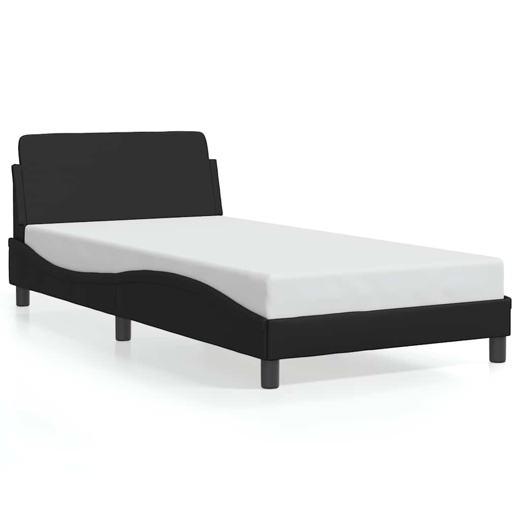 fekete műbőr ágykeret Dover 100x203 cm