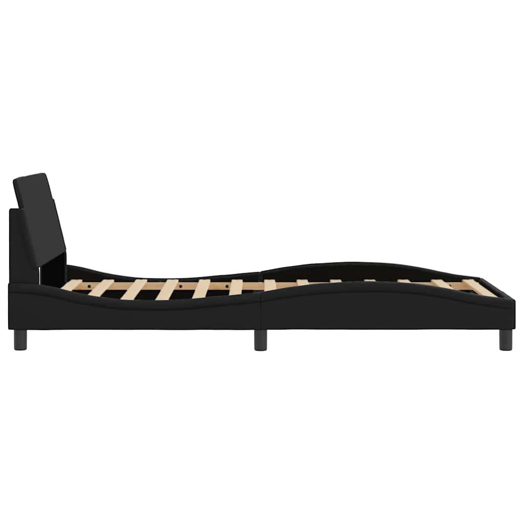 fekete műbőr ágykeret Dover 100x203 cm