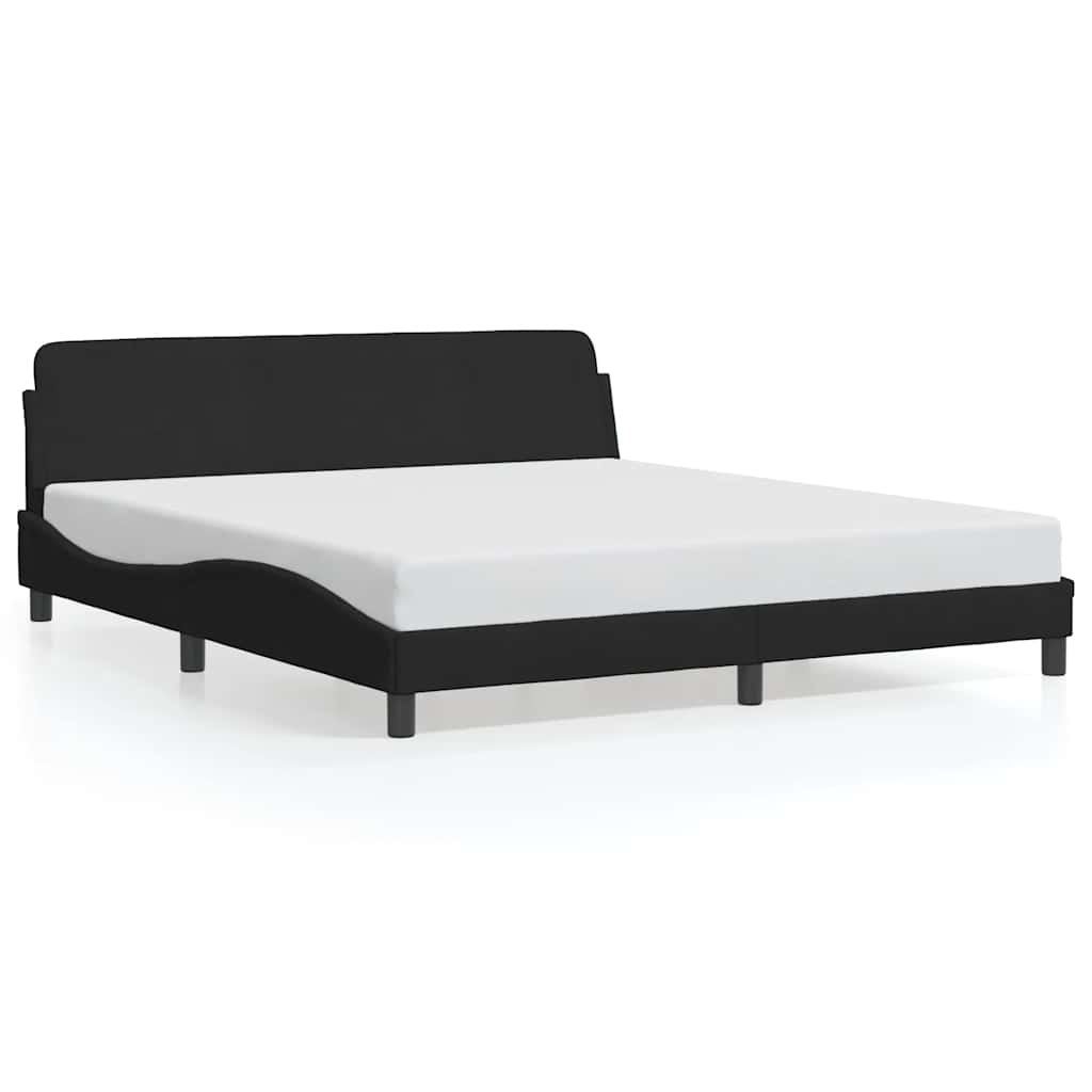 fekete műbőr ágykeret Dover 183 x 213 cm