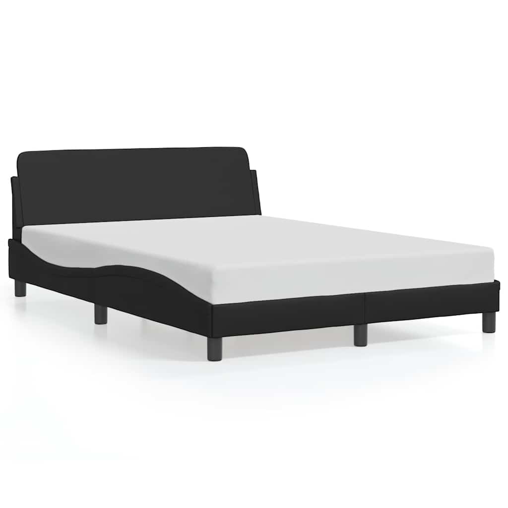 fekete műbőr ágykeret Dover 135 x 190 cm