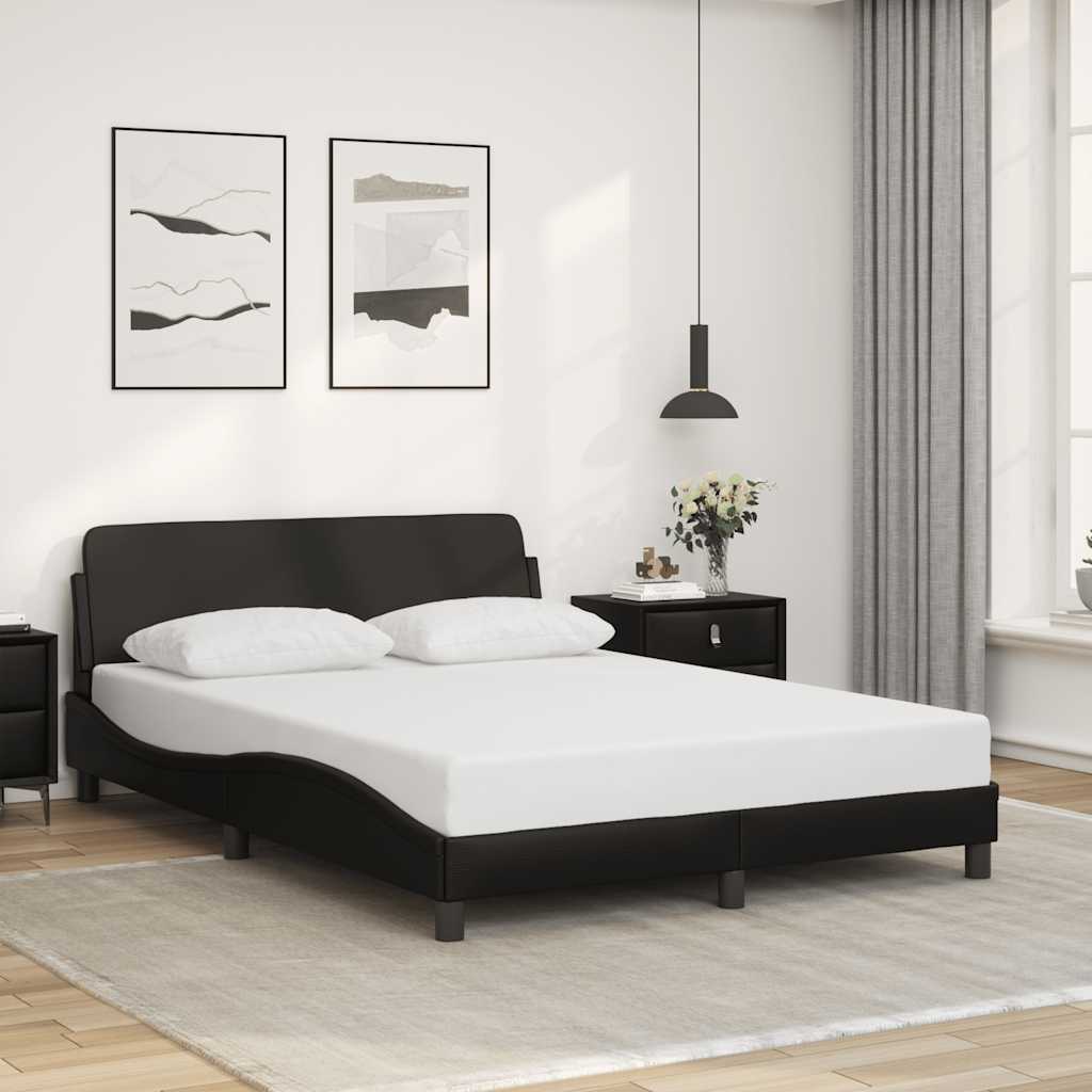 fekete műbőr ágykeret Dover 135 x 190 cm