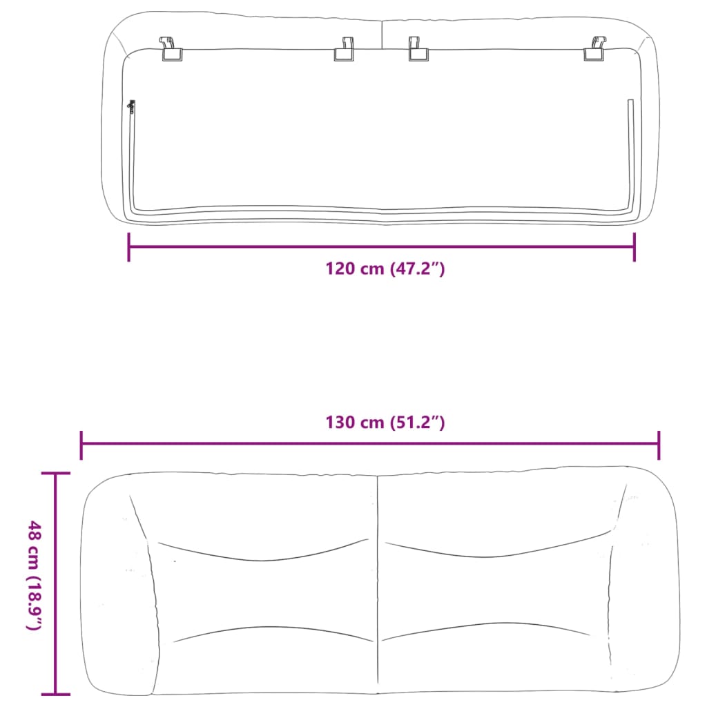kék szövet fejtámla párna Hvar 120 cm