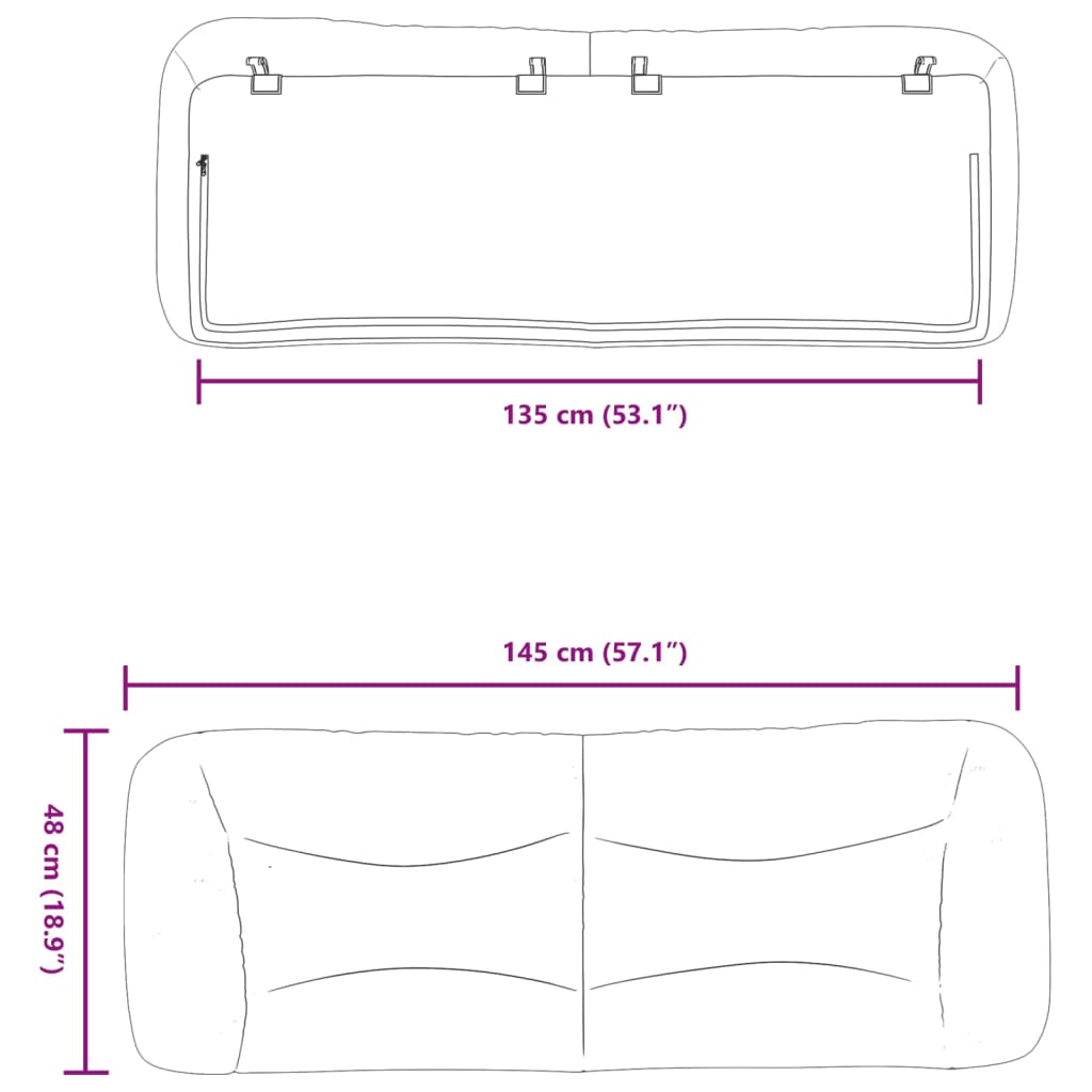 fekete műbőr fejtámla párna 135 cm